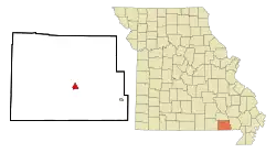 Location of Doniphan, Missouri
