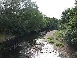 River Wharfe from Linton Bridge, 53°54′47.53″N 1°24′38.92″W﻿ / ﻿53.9132028; -1.4108111