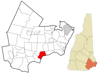 Location in Rockingham County and the state of New Hampshire