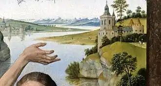 Detail of the landscape behind Christ