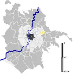Position of the zona within the city