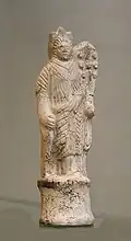 East Gaulish pipeclay figurine of the goddess Fortuna, made at Cologne. 2nd century AD.