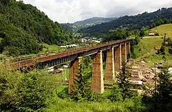 A viaduct in Romuli, on the Salva–Vișeu de Jos railway line [ro]