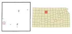 Location within Rooks County and Kansas