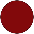 A circle of blood red