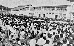Bruneian recruits preparing to board a ship for Labuan in 1961