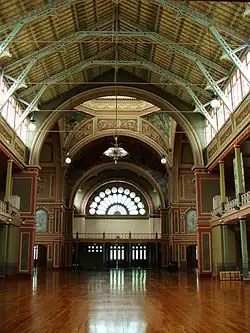 The main hall inside the building