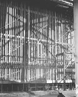 Dozens of pipes, like a giant organ