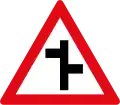 Staggered side-road junctions ahead