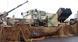 SAMIL 100 Kwevoel mine resistant vehicle carrying Valkiri 127mm MRL system