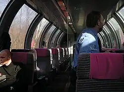 Interior of an SBB-CFF-FFS panorama car.