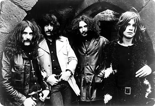 Black Sabbath in 1970. From left to right: Geezer Butler, Tony Iommi, Bill Ward and Ozzy Osbourne.