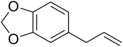 Skeletal formula of safrole
