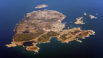 Saint-Pierre aerial photo, 2013. Saint-Pierre Airport is at the lower right.