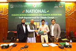 Sakhawat Ali - A proud Formanite received Innovation Award at 1st Climate Action Conference at Ministry of Planning from Chief SDGs Unit Mr. M Ali Kemal