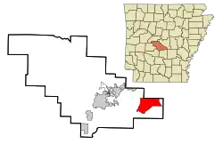 Location in Saline County and the state of Arkansas