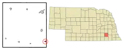 Location of De Witt, Nebraska