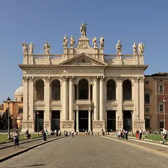 Baroque Composite columns of the Archbasilica of Saint John Lateran, Rome, by Alessandro Galilei, 1733-1735
