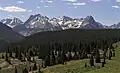 Electric Peak, Graystone Peak (center), Mt. Garfield (right)