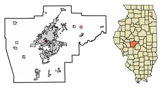 Location of Jerome in Sangamon County, Illinois.