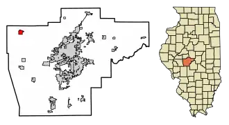 Location of Pleasant Plains in Sangamon County, Illinois.