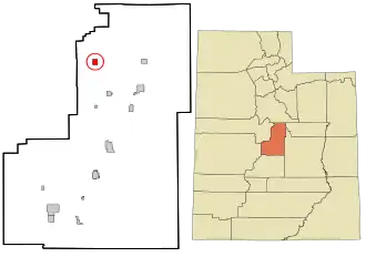 Location in Sanpete County and the state of Utah.
