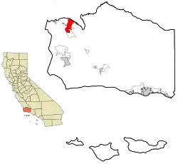 Location in Santa Barbara County and the state of California
