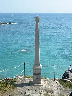 Rock in Quarto dei Mille from which the Expedition of the Thousand departed on the night of 5 May 1860. On top of the monument shines the Stella d'Italia ("Star of Italy")