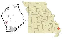 Location of Vanduser, Missouri