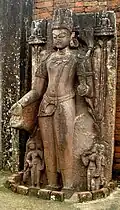 Relief "standing figure of Manjushri" in the Buddhist temple.[63]