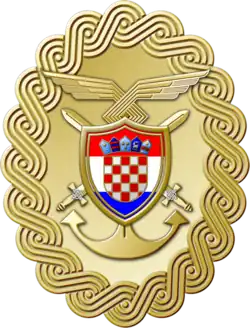 Croatian interlace bordering the Seal of Armed Chief of General Staff of the Armed Forces of Croatia