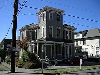 The Italianate Ward House (520 E Denny Way) was built in 1882 at 1025 Pike Street on First Hill, then rotated to face Boren Avenue as 1427 Boren Avenue, and moved to its current Capitol Hill location in 1986, but the exterior is otherwise very little altered.[65]
