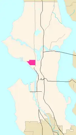 Map of Uptown's location in Seattle