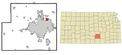 Location within Sedgwick County and Kansas