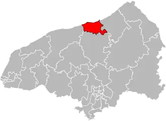 Situation of the canton of Dieppe-1 in the department of Seine-Maritime