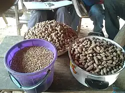 Groundnuts (peanuts) and rice harvested in the Central African Republic
