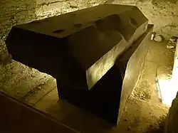 Sarcophagus in the Ptolemaic section with displaced lid