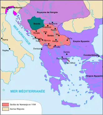 In 1184, Serbia, during the reign of Stefan Nemanja
