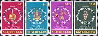 Stamps issued in New Zealand to commemorate the Silver Jubilee of the Queen of New Zealand