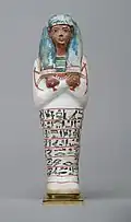 Shabti of Sennedjem; 1279–1213 BC; painted limestone; height: 27 cm; Metropolitan Museum of Art