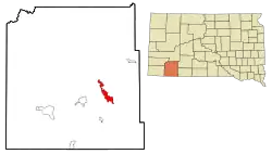 Location in Oglala Lakota County and the state of South Dakota