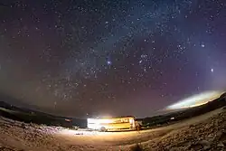 Shenzhou 15 Orbital Module uncontrolled reentry as seen from Big Bend National Park, TX (bottom right). In the middle of the picture you can see the Milky Way and on the right side the Zodiacal Light.