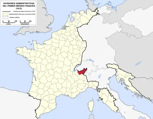 Location of Simplon in France (1812)