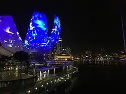 Night view of Singapore Art Science Museum, February 2019