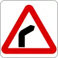 Curve to the right ahead (Left if symbol is reversed)