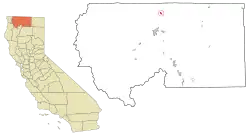 Location in Siskiyou County and California