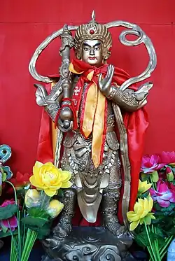 Statue of Weituo at Miaoying Temple in Beijing, China