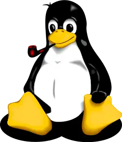Slackware version of Tux, with pipe