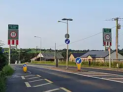 Signposts showing the entry to Slane, as well as the 30km/h speed limit