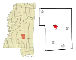 Location of Raleigh, Mississippi